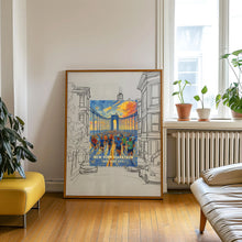 New York Marathon Poster – New York City, Verrazzano Bridge, Runners, Sunset, USA, Sporty Gift, Marathon Art, Athletic Decor, Running Lovers