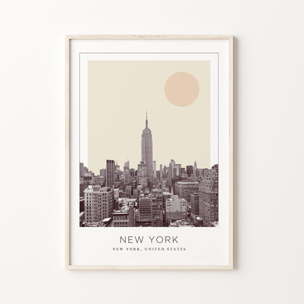 New York Poster Print, New York Travel Poster, New York Minimalistic Wall Art, New York, New York, United States 1882439379