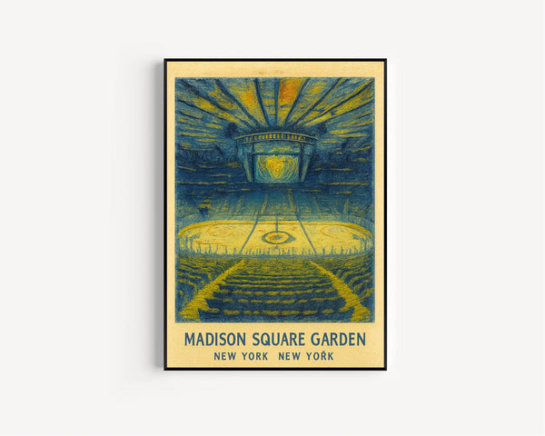 New York Rangers NHL  Madison Square Garden  16 x 20 inches  Black and White  Poster  Wall Art