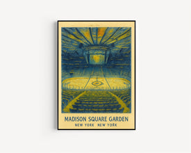 New York Rangers NHL  Madison Square Garden  16 x 20 inches  Black and White  Poster  Wall Art