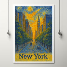 New York, USA Cityscape Digital Download City Road Art, Building Clock Tower View, Sunrise Digital File, Animated Urban Scene