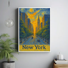 New York, USA Cityscape Digital Download City Road Art, Building Clock Tower View, Sunrise Digital File, Animated Urban Scene