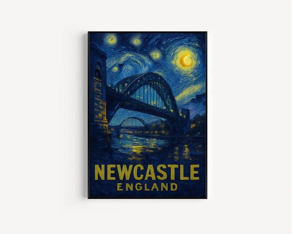 Newcastle Travel Poster - England Wall Art Print, Illustration Poster, Home & Office decor, Gift idea, Travel print, Cityscape poster