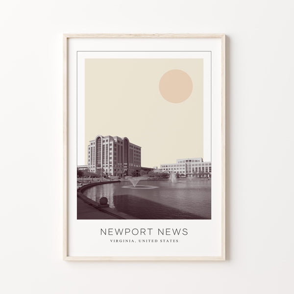 Newport News Poster Print, Newport News Travel Poster, Newport News Minimalistic Wall Art, Newport News, Virginia, United States 1868248072