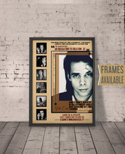 Nick Cave Poster, Framed Music Poster Lyric Song Quote Art Print, Typography Music Poster, Home Decor, Wall Art Christmas Gift For Him Her 246876321