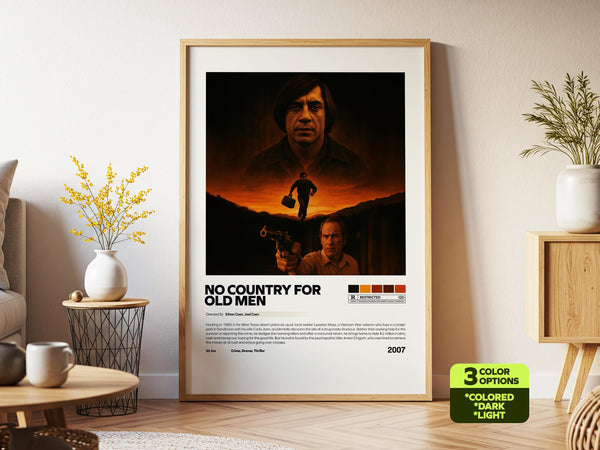 No Country For Old Men Poster, Retro Movie, Print Art, Digital Download, Javier Bardem 4394846321
