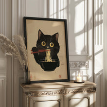 Noodle Black Cat Poster, Ramen Noodles Art, Kitchen Wall Art, Japanese cat print, Cat Lovers Gift, Japanese VIntage Wall Art Tokyo Art Print 1751367990