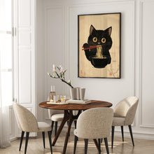 Noodle Black Cat Poster, Ramen Noodles Art, Kitchen Wall Art, Japanese cat print, Cat Lovers Gift, Japanese VIntage Wall Art Tokyo Art Print 1751367990 7230
