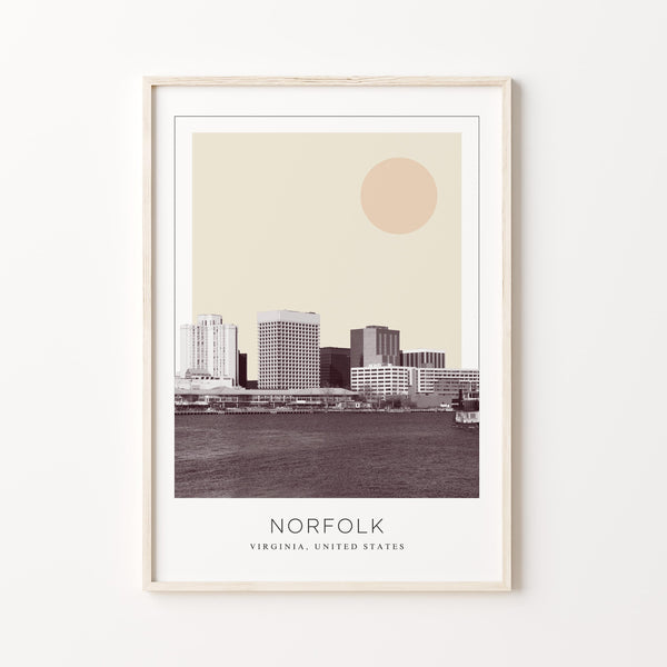 Norfolk Poster Print, Norfolk Travel Poster, Norfolk Minimalistic Wall Art, Norfolk, Virginia, United States 1868248494