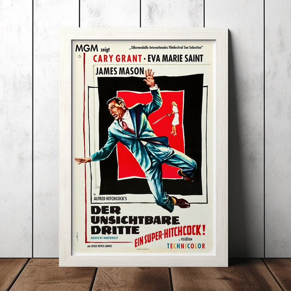 North By Northwest - German Classic Movie Poster - Film Fan Collectibles - Vintage Movie Poster - Home Decor - Wall Art - Posters Gifts 1667679224