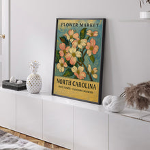 North Carolina State Flower Art Print, Flowering Dogwood 1960_s Wall Art, Neutral Pastel Botanical Market Artwork, C31-49