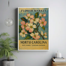 North Carolina State Flower Art Print, Flowering Dogwood 1960_s Wall Art, Neutral Pastel Botanical Market Artwork, C31-49