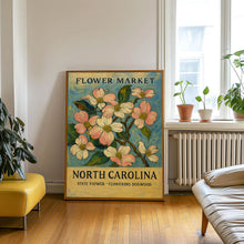 North Carolina State Flower Art Print, Flowering Dogwood 1960_s Wall Art, Neutral Pastel Botanical Market Artwork, C31-49