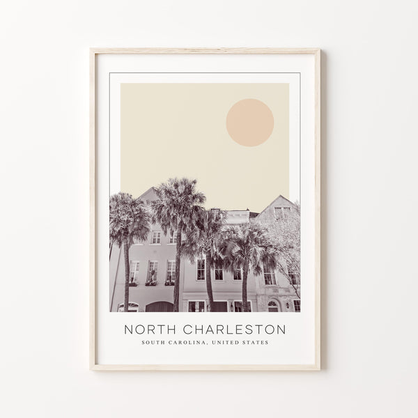 North Charleston Poster Print, North Charleston Travel Poster, North Charleston Minimalistic Wall Art, South Carolina, United States 1882437873