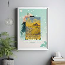 Northumberland Coast AONB Travel Poster, Northeast England, Berwick-Upon-Tweed, Bamburgh Beach, British Coastline, Bamburgh Castle, Vintage