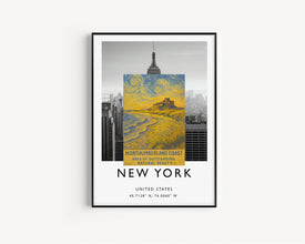 Northumberland Coast AONB Travel Poster, Northeast England, Berwick-Upon-Tweed, Bamburgh Beach, British Coastline, Bamburgh Castle, Vintage