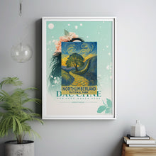 Northumberland National Park Poster, Sycamore Gap Tree, Hadrians Wall Print, Vintage UK Travel Poster, Wall Art Print Gift, Framed Print Art