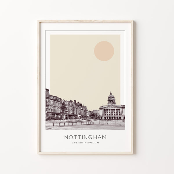 Nottingham Poster Print, Nottingham Travel Poster, Nottingham Minimalistic Wall Art, Nottingham, United Kingdom 1868249676