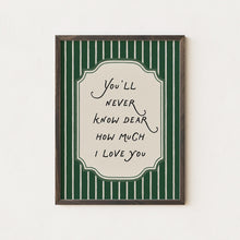 Nursery Quote Print You'll Never Know Dear, Green Stripes (Digital Download) 4331259744