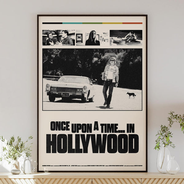 ONCE UPON A TIME in Hollywood movie poster, minimalist wall art, vintage style, retro home decor, digital poster, Quentin Tarantino 1877466511