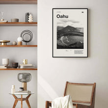 Oahu Print  Oahu Poster  Oahu Wall Art  Mid Century Poster  Travel Print Art  Hawaii 1596420277