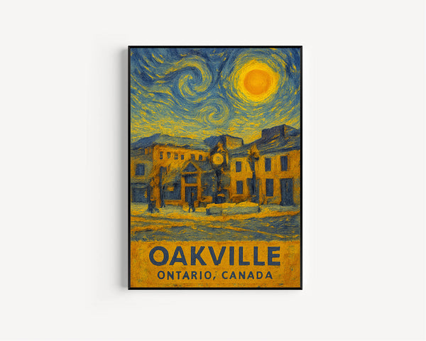 Oakville Poster Print, Oakville Travel Poster, Oakville Van Gogh Style Wall Art, Oakville, Ontario, Canada