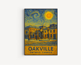 Oakville Poster Print, Oakville Travel Poster, Oakville Van Gogh Style Wall Art, Oakville, Ontario, Canada