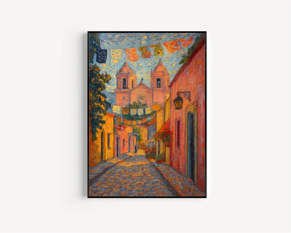 Oaxaca Mexico Travel Poster, Cultural Art Print, Historic Cityscape Decor, Colorful Wall Art, Travel Gift