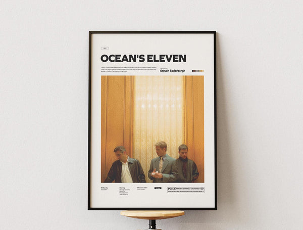 Ocean's Eleven Movie Poster, Alternative Movie Poster Print, Ocean's Eleven Film Poster Print, Steven Soderbergh's Film Print Wall Art 1880058307
