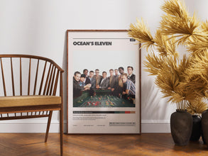 Ocean's Eleven Poster, Movie Wall Art, Retro Film, George Clooney, Brad Pitt 1890236386
