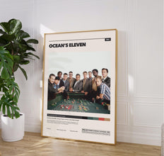 Ocean's Eleven Poster, Movie Wall Art, Retro Film, George Clooney, Brad Pitt 1890236386