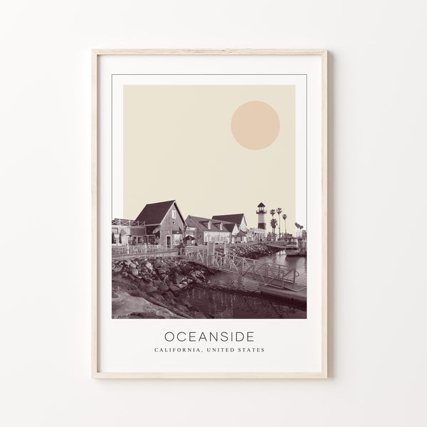 Oceanside Poster Print, Oceanside Travel Poster, Oceanside Minimalistic Wall Art, Oceanside, California, United States 1868247420