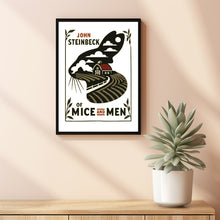 Of Mice and Men Book Cover, John Steinbeck, Poster, Wall Art, Classic Literature, Modern Design
