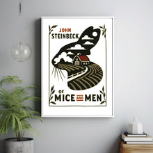Of Mice and Men Book Cover, John Steinbeck, Poster, Wall Art, Classic Literature, Modern Design