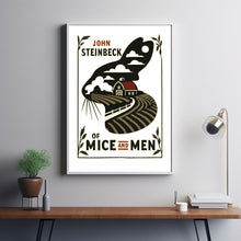 Of Mice and Men Book Cover, John Steinbeck, Poster, Wall Art, Classic Literature, Modern Design