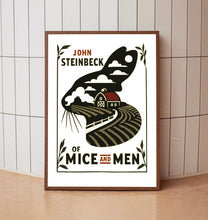 Of Mice and Men Book Cover, John Steinbeck, Poster, Wall Art, Classic Literature, Modern Design