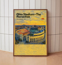 Ohio Stadium - The Horseshoe   Stadium Wall Art  College Football Poster  Sports Stadium Decor  Office Wall Art