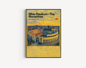 Ohio Stadium - The Horseshoe   Stadium Wall Art  College Football Poster  Sports Stadium Decor  Office Wall Art