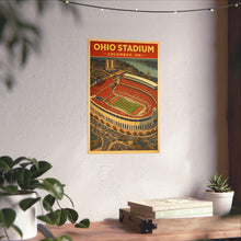 Ohio Stadium Poster, Ohio State Football Stadium Print, Columbus Ohio Wall Art, The Horseshoe Vintage Poster 4431984389