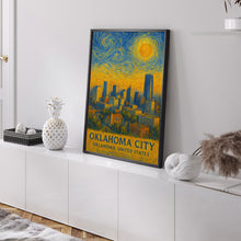 Oklahoma City Poster Print, Oklahoma City Travel Poster, Oklahoma City Van Gogh Style Wall Art, Oklahoma City, Oklahoma, United States