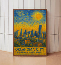 Oklahoma City Poster Print, Oklahoma City Travel Poster, Oklahoma City Van Gogh Style Wall Art, Oklahoma City, Oklahoma, United States