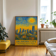 Oklahoma City Poster Print, Oklahoma City Travel Poster, Oklahoma City Van Gogh Style Wall Art, Oklahoma City, Oklahoma, United States