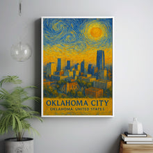 Oklahoma City Poster Print, Oklahoma City Travel Poster, Oklahoma City Van Gogh Style Wall Art, Oklahoma City, Oklahoma, United States