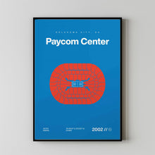 Oklahoma City Thunder Poster, Paycom Center Print, Mid Century Modern Basketball Poster-LFCWJX