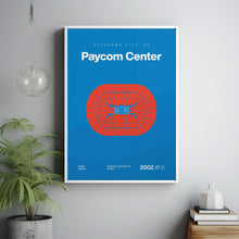 Oklahoma City Thunder Poster, Paycom Center Print, Mid Century Modern Basketball Poster-LFCWJX