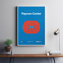 Oklahoma City Thunder Poster, Paycom Center Print, Mid Century Modern Basketball Poster-LFCWJX