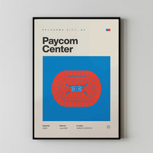 Oklahoma City Thunder Poster, Paycom Center Print, Mid Century Modern Basketball Poster-RJD4M6
