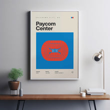 Oklahoma City Thunder Poster, Paycom Center Print, Mid Century Modern Basketball Poster-RJD4M6