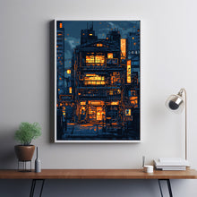 Old Japanese Building Pixel Art – Retro Workshop Wall Decor
