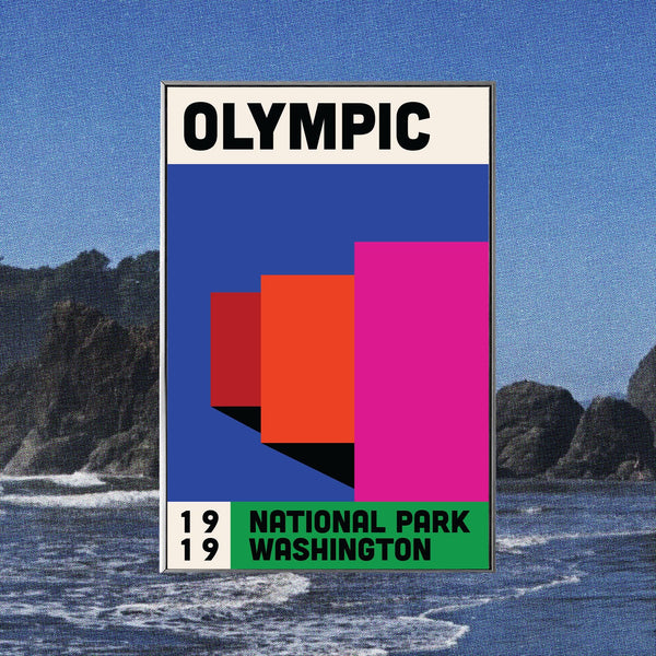 Olympic National Park Mid Century Poster  Abstract Travel Poster  Minimalist Art Print  National Park Poster  Washington Poster 1769999706